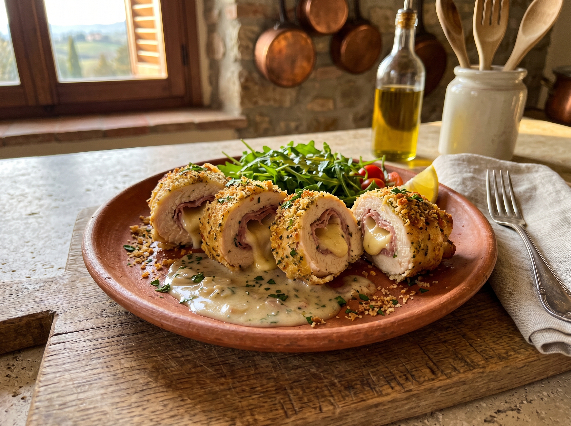 Golden Chicken Roulades