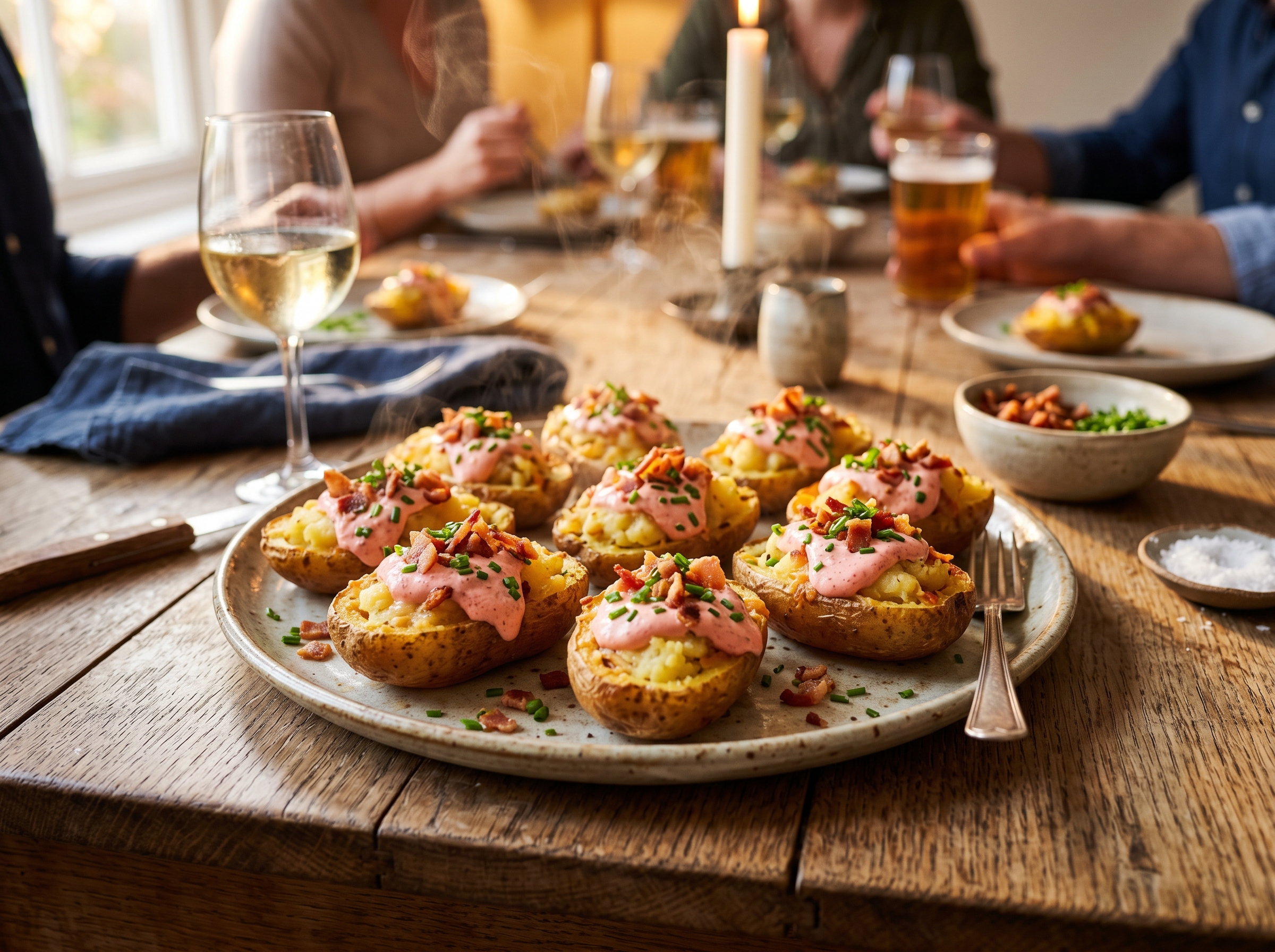 Loaded baked potato halves