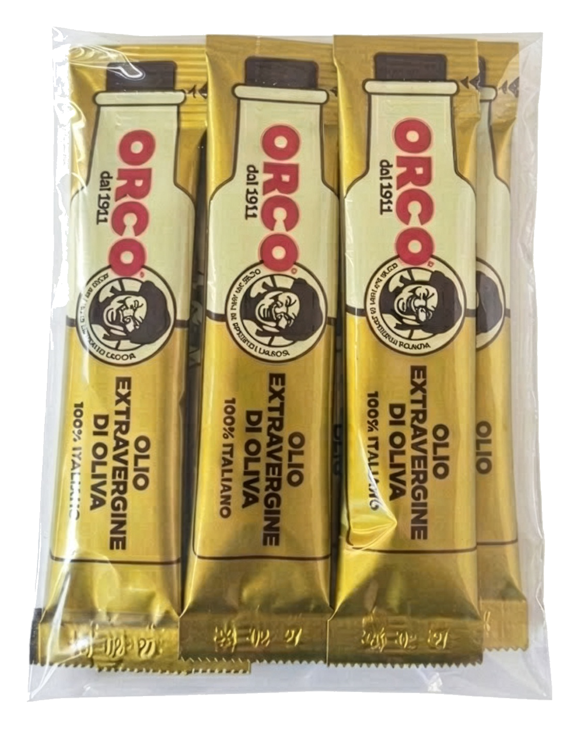 Extra virgin olive oil in single-serve packets