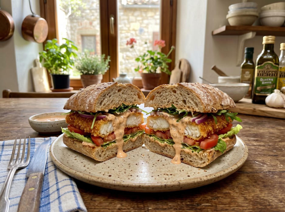 Homestyle fish sandwich